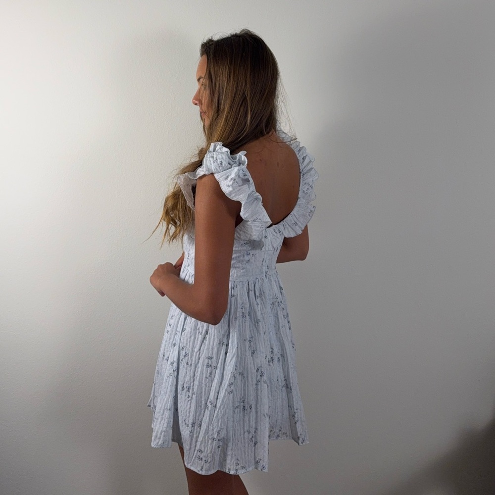 Lulus Light Blue Ruffled Mini Dress - Picture 4 of 5